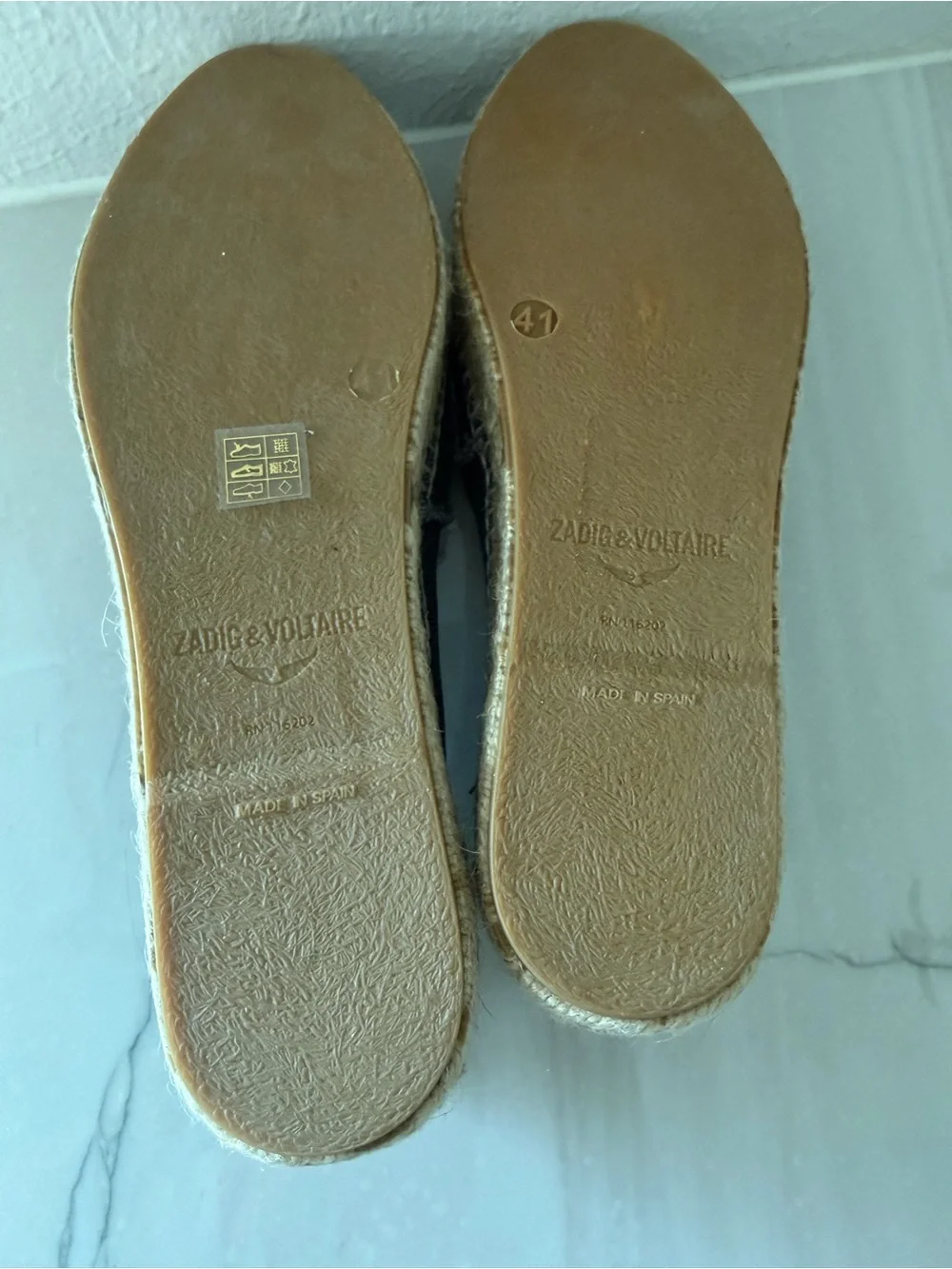 Women ZADIG & VOLTAIRE NWOB cotton canvas espadrilles-Gray-Sz 41, US 10